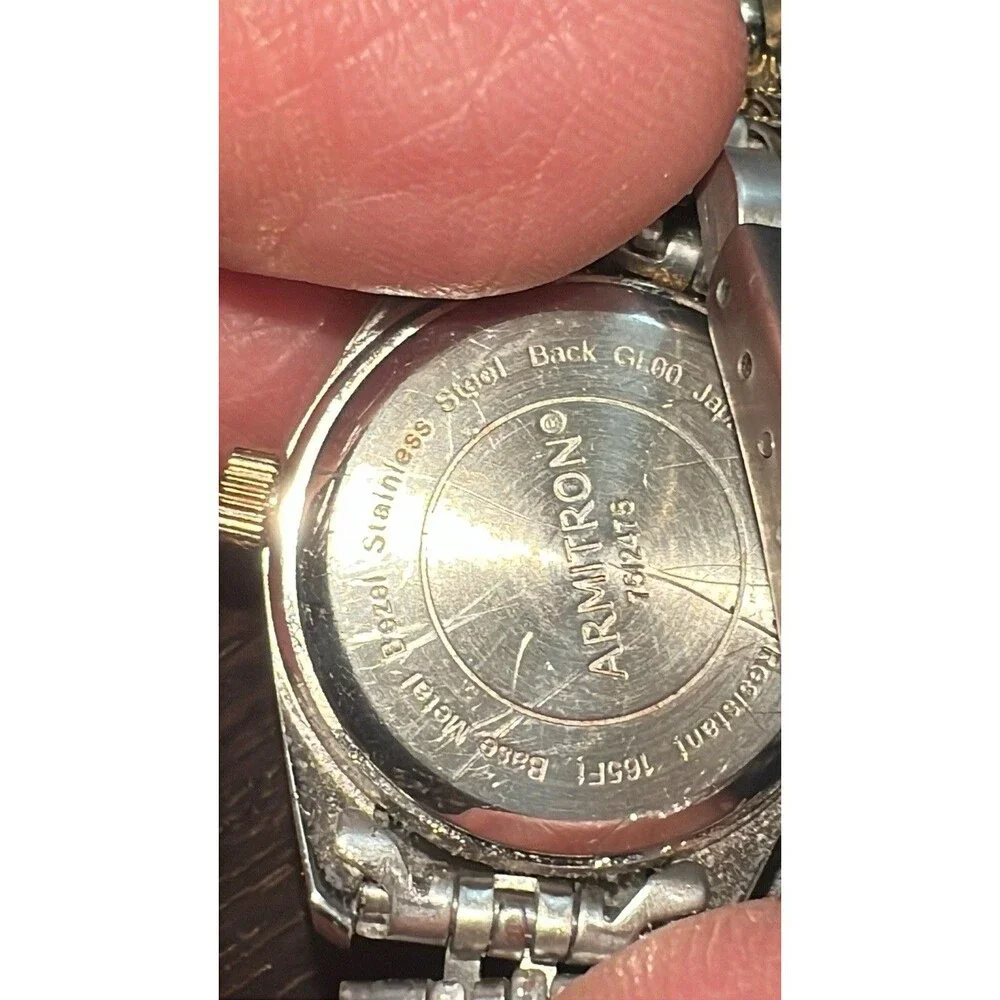 Armitron Now 75/2475 Two Tone Quartz Analog Women's Watch Sz. 6 3/4